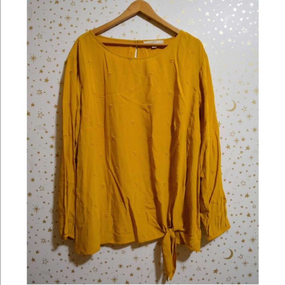 NWOT LOFT Golden Tie Blouse